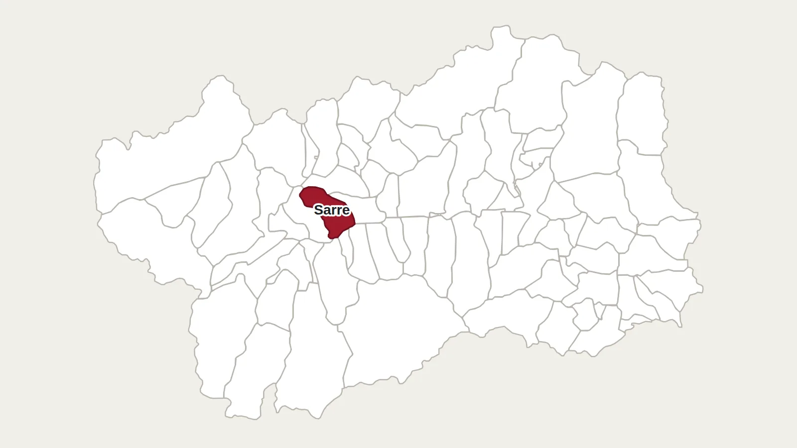 Carte de la Vallée d’Aoste : Sarre