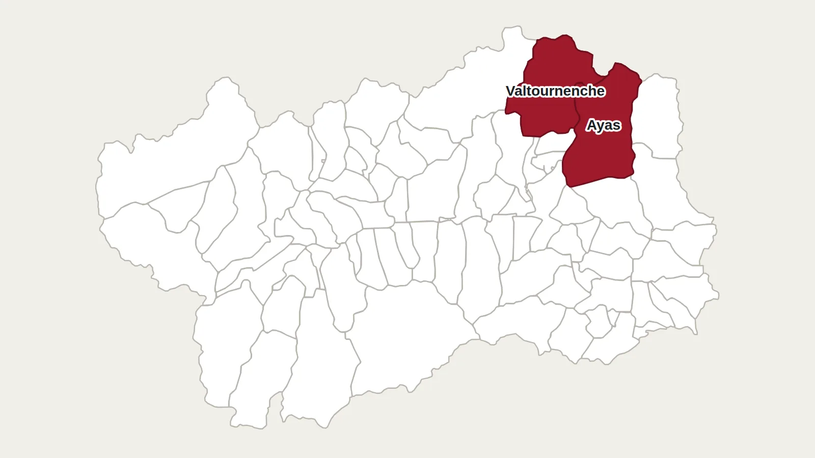Carte de la Vallée d’Aoste : Le Breithorn