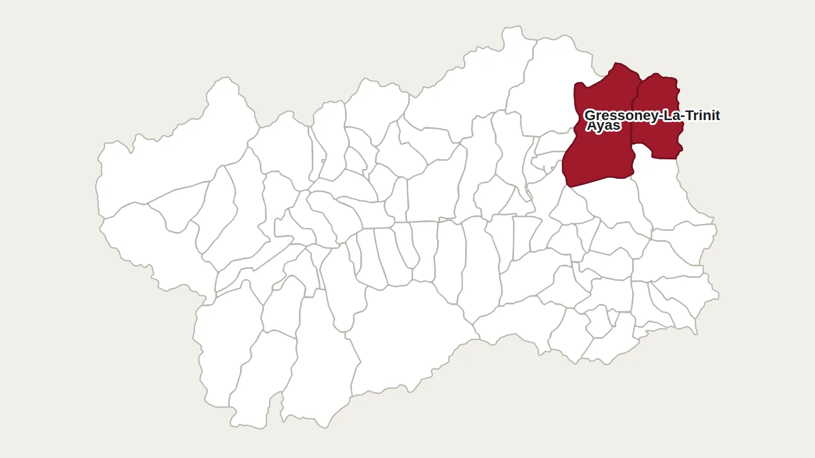 Carte de la Vallée d’Aoste : Le Castor