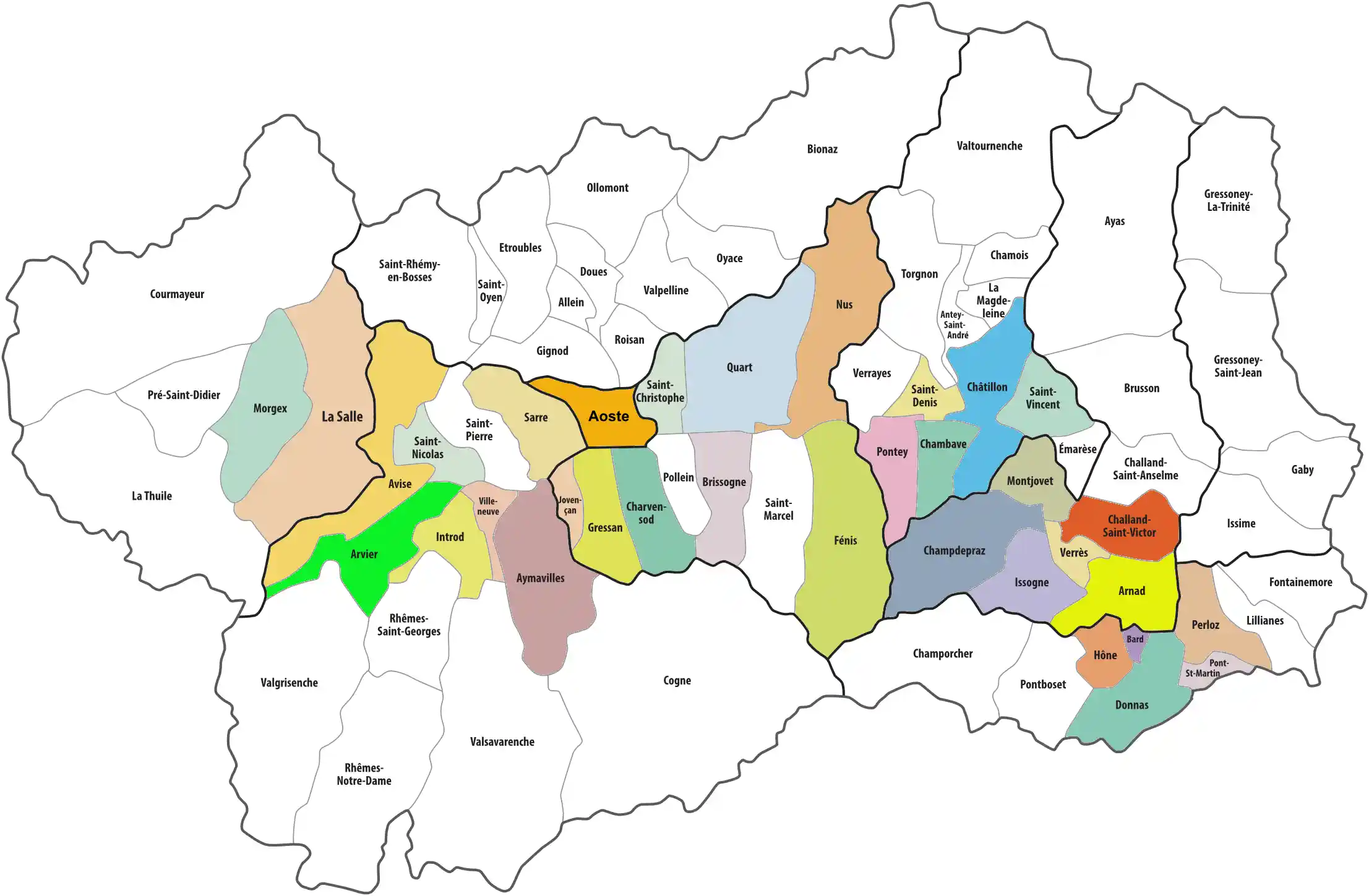 Carte de la zone de production : Le Pinot Noir DOC